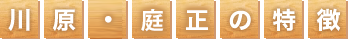 川原・庭正の特徴